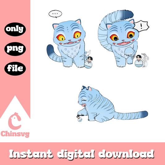 Cartoon demon derpy playing with jinu toy png, huntrix movie png