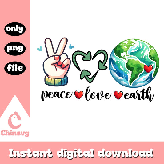 Peace love earth design png