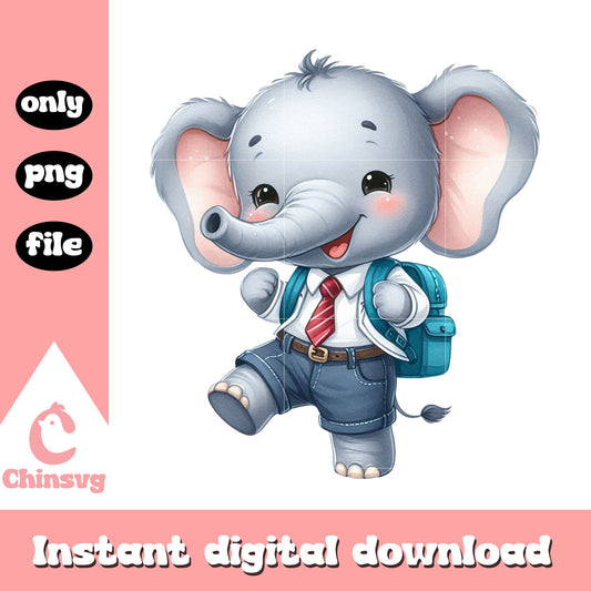 Cartoon elephant go to school png, high school near me png