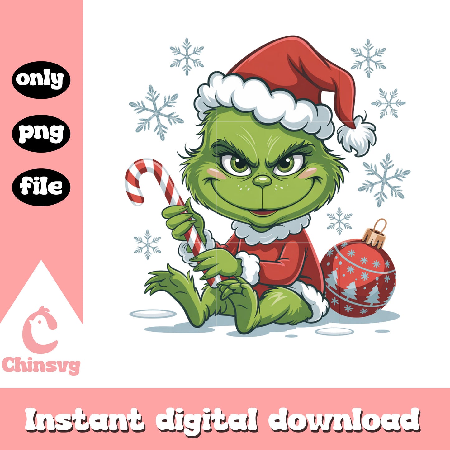 Cartoon grinch christmas ball candy png, grinch clip art png