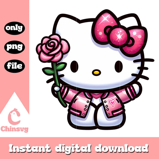 Cartoon hello kitty character and rose png, when is valentines day png