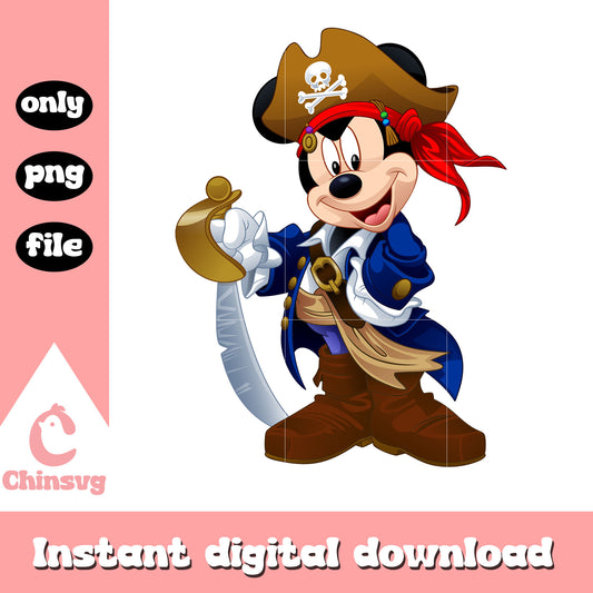 Cartoon mickey pirate design png, mickey mouse pirate cartoon png 