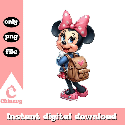 Cartoon minnie character on school png, school in cartoon png