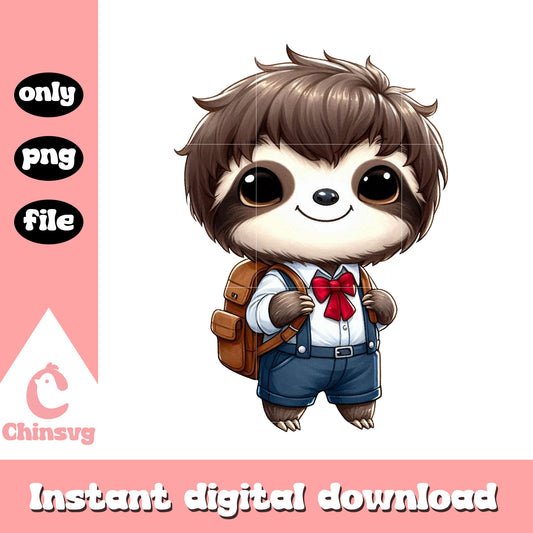 Cartoon sloth back to school png, school near me png