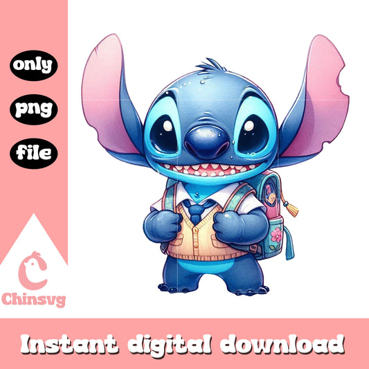 Cartoon stitch on school png, school in cartoons png