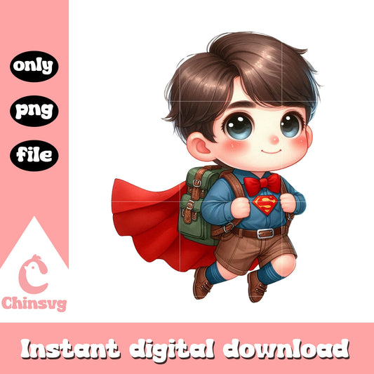 Cartoon superman back to school png, school specialty png