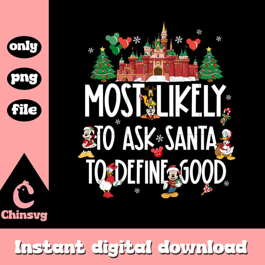 Castle disney christmas tree png, mickey characters ​​png