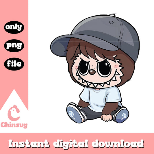 Casual labubu cute doll design png, labubu decoration png