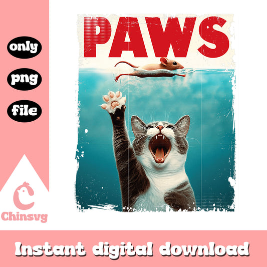 Cat and mouse ocean design png, cute cats png, mouse png