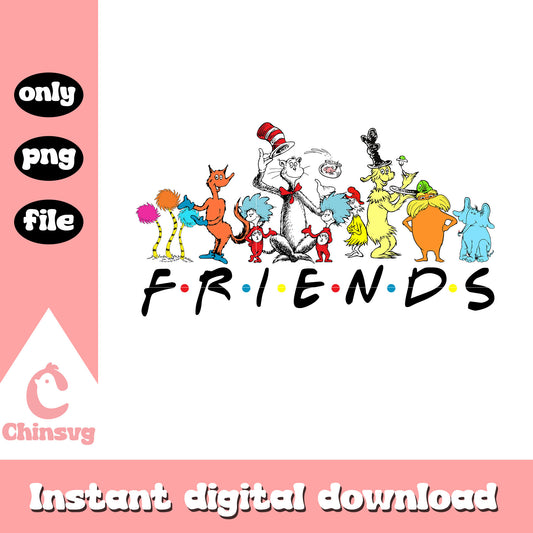 Cat in the hat friends png, dr seuss cast png, friends png