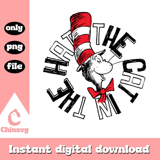 Cat in the hat logo design png, the cat png, dr seuss png
