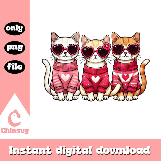 Cats clipart cool valentine png, cat valentine outfits​ png
