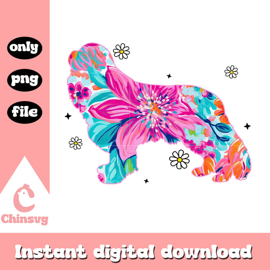 Cavalier king charles spaniel floral png, summer holidays​ png