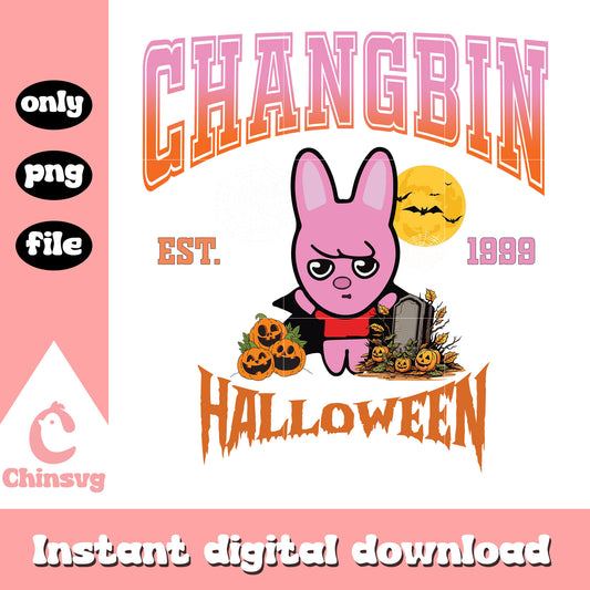 Changbin poster on halloween png, halloween characters png