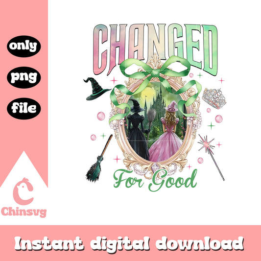 Changed for good witch coquette mirror png, christmas decor png