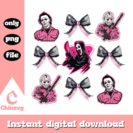 Characters coquettle bow design png, horror films png