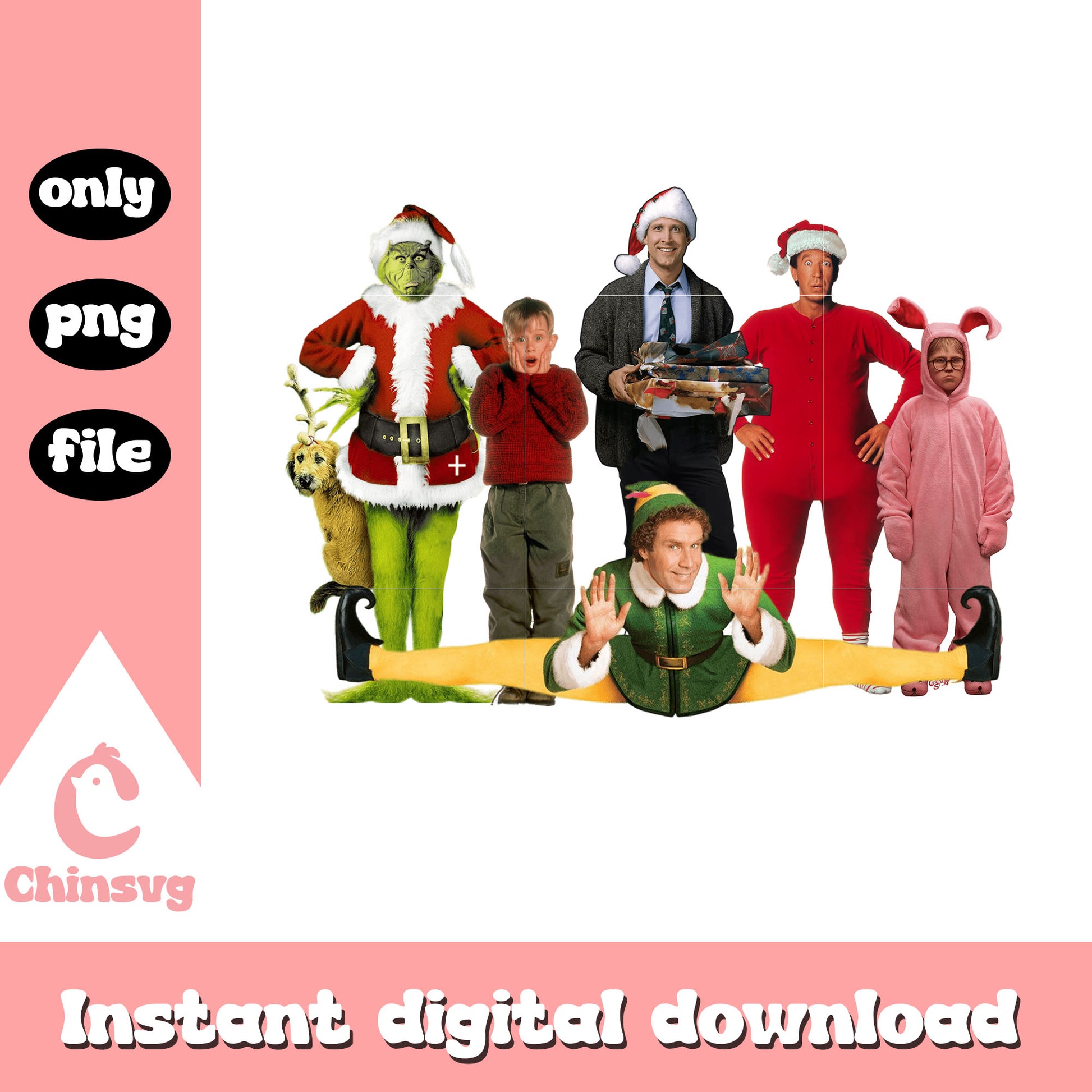 Characters of grinch movie christmas png, image of grinch png