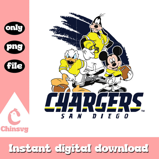 Chargers design disney mickey png, nfl los angeles chargers​​ png