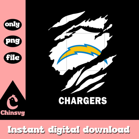 Chargers logo white paint png, los angeles nfl chargers​​​ png
