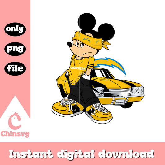 Chargers mickey style logo png, nfl chargers news​ png
