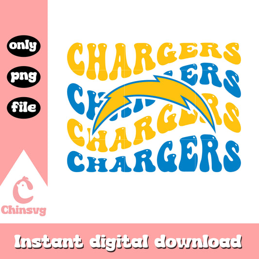 Chargers wave font design png, Los Angeles Chargers nfl png