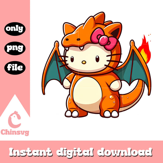 Charizard character design png, hello kitty png, pokemon png