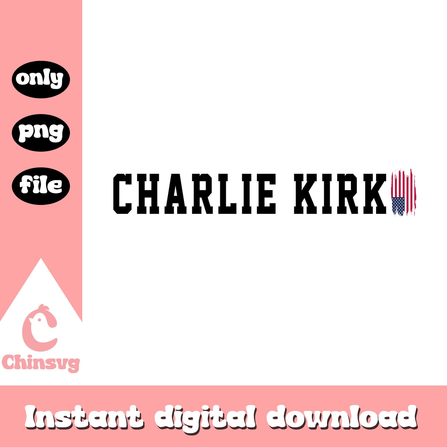 Charlie kirk and america flag design png, charlie rip png
