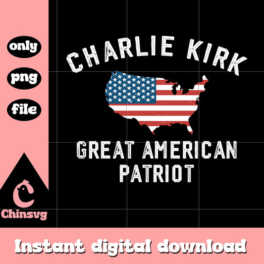Charlie kirk great american patriot png, justice for charlie png
