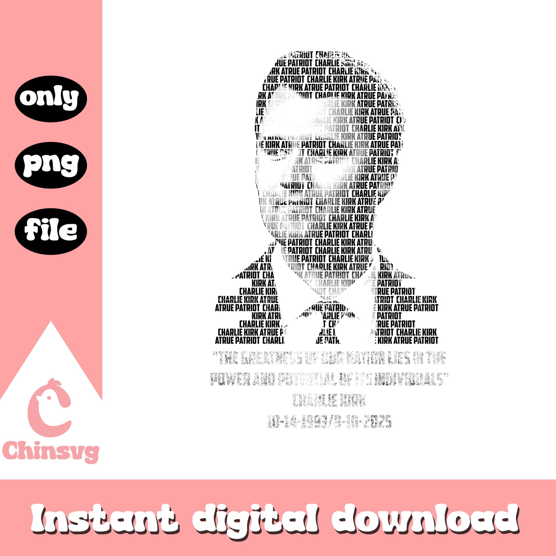 Charlie kirk patriot face design png, american patriot png