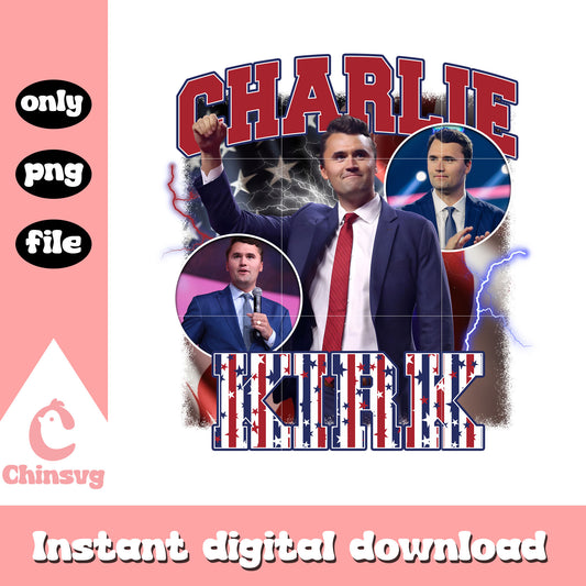 Charlie kirk thunder frame design png, charlie kirk smile png