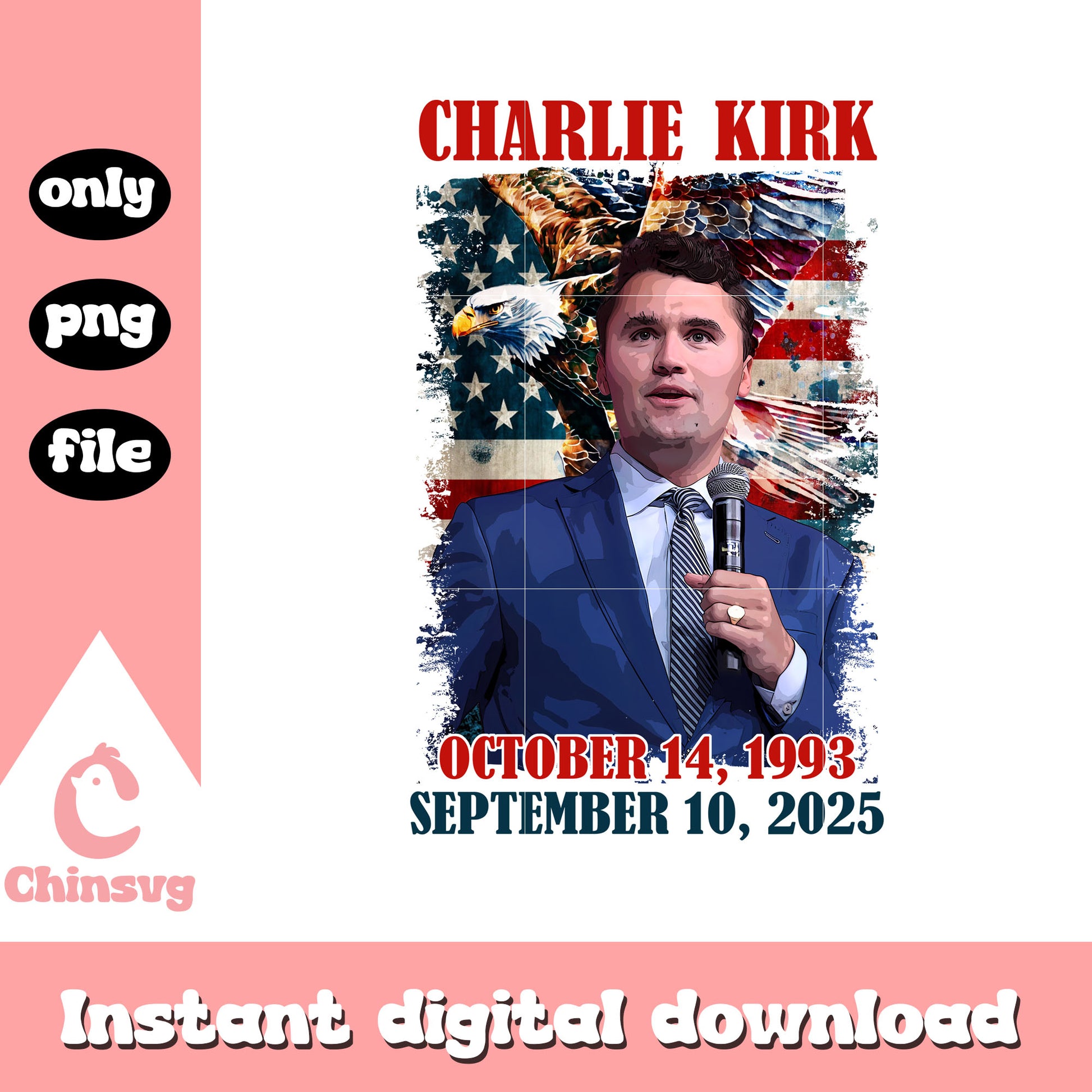 Charlie kirk year of birth and year of death png, charlie kirk png