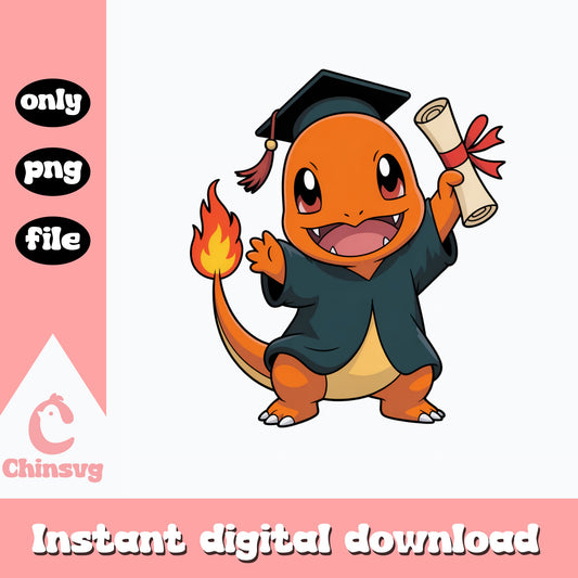 Charmander Graduation PNG, Pokemon Graduate PNG, Grad PNG