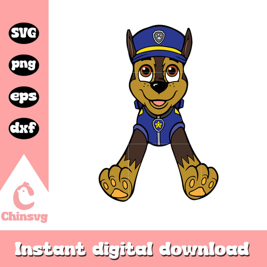 Chase dog character paw patrol cartoon svg, Paw patrol cartoon svg