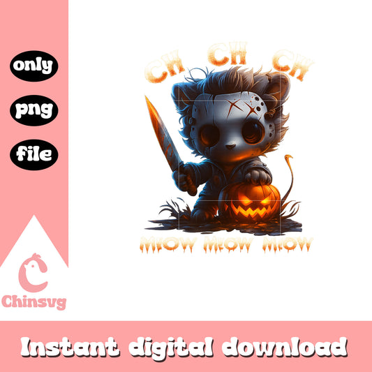 Ch ch ch meow meow meow horror movies design png, horror movie png