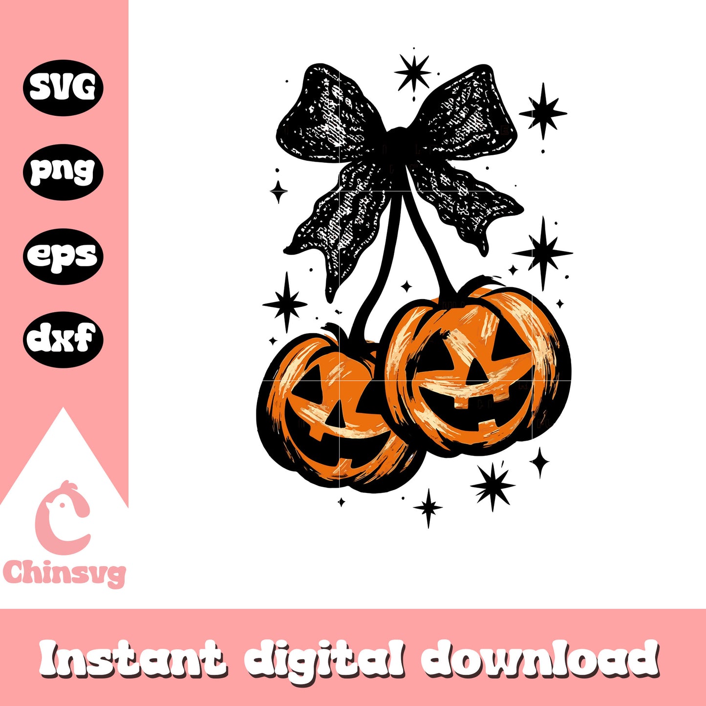Cherries pumpkin halloween design svg