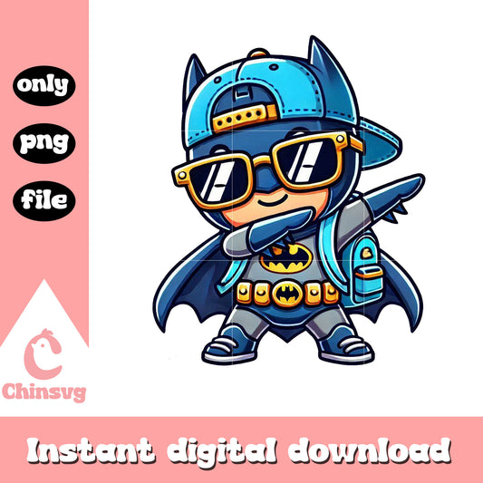 Chibi batman dabbing back to school png, batman art png