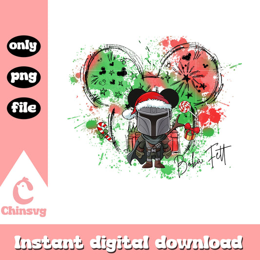 Chibi boba fett disney ear watercolor png, boba fett png