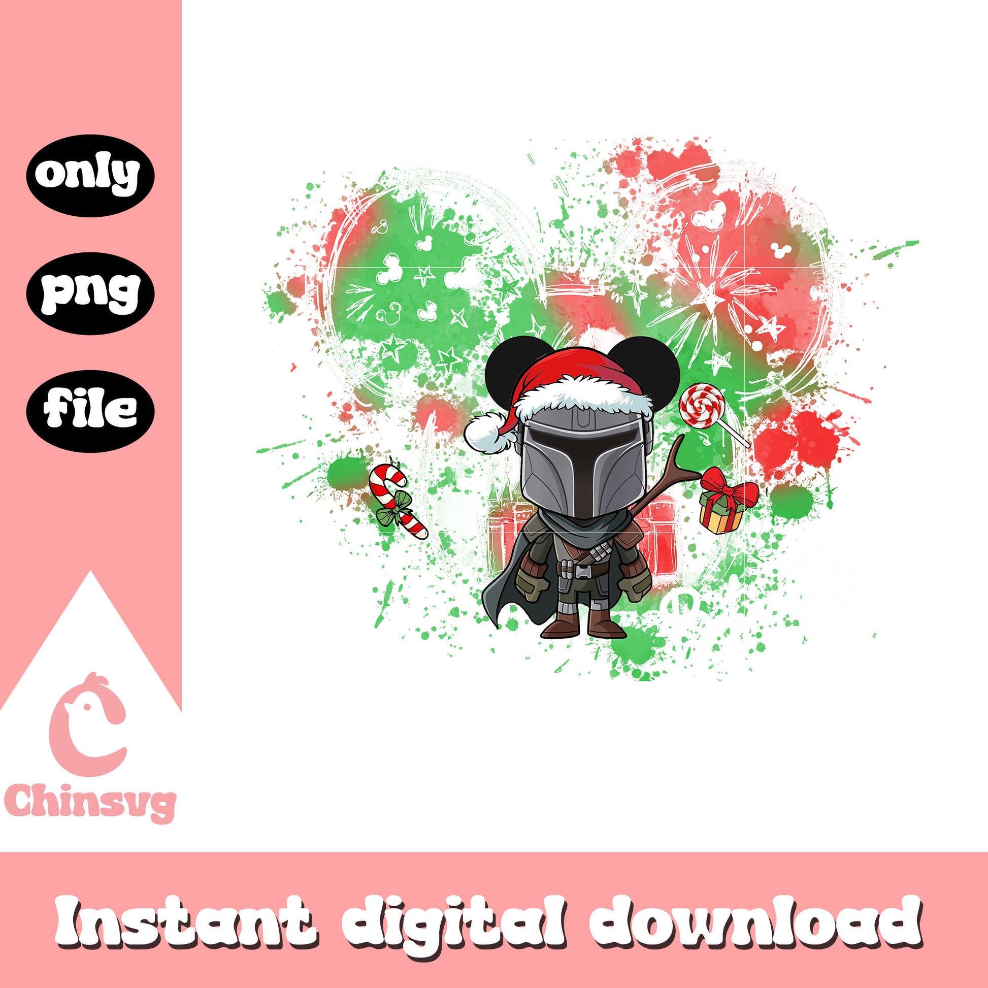 Chibi boba fett star wars watercolor png, star wars boba fett png