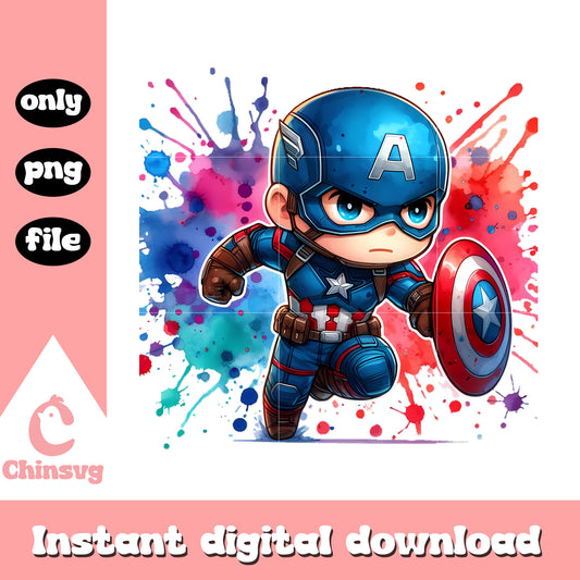 Chibi captain america design png, the marvel's avengers png