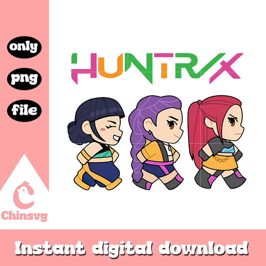 Chibi characters huntrix design png, kpop band png, hunters movie png