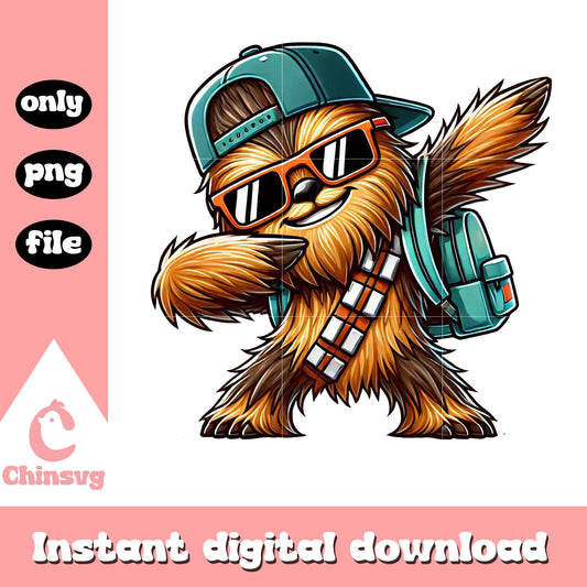 Chibi chewbacca dabbing back to school png, chewbacca art png