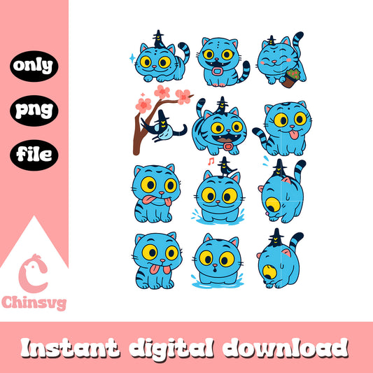 Chibi demon derpy emotion design png, tiger derpy png, huntrix png