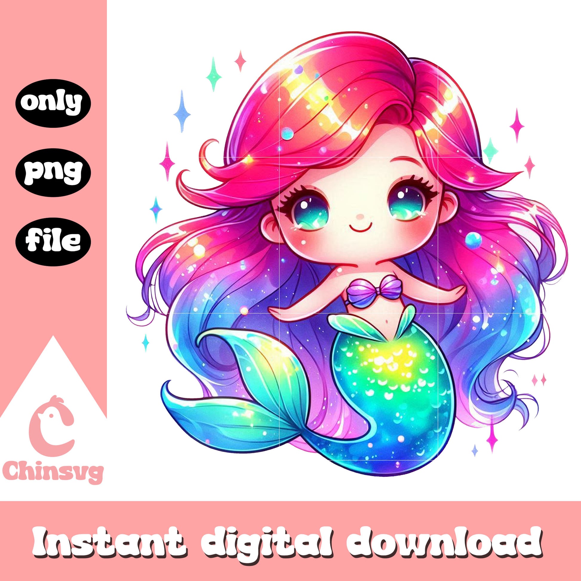 Chibi disney ariel watercolor splash clipart png, ariel cartoon png