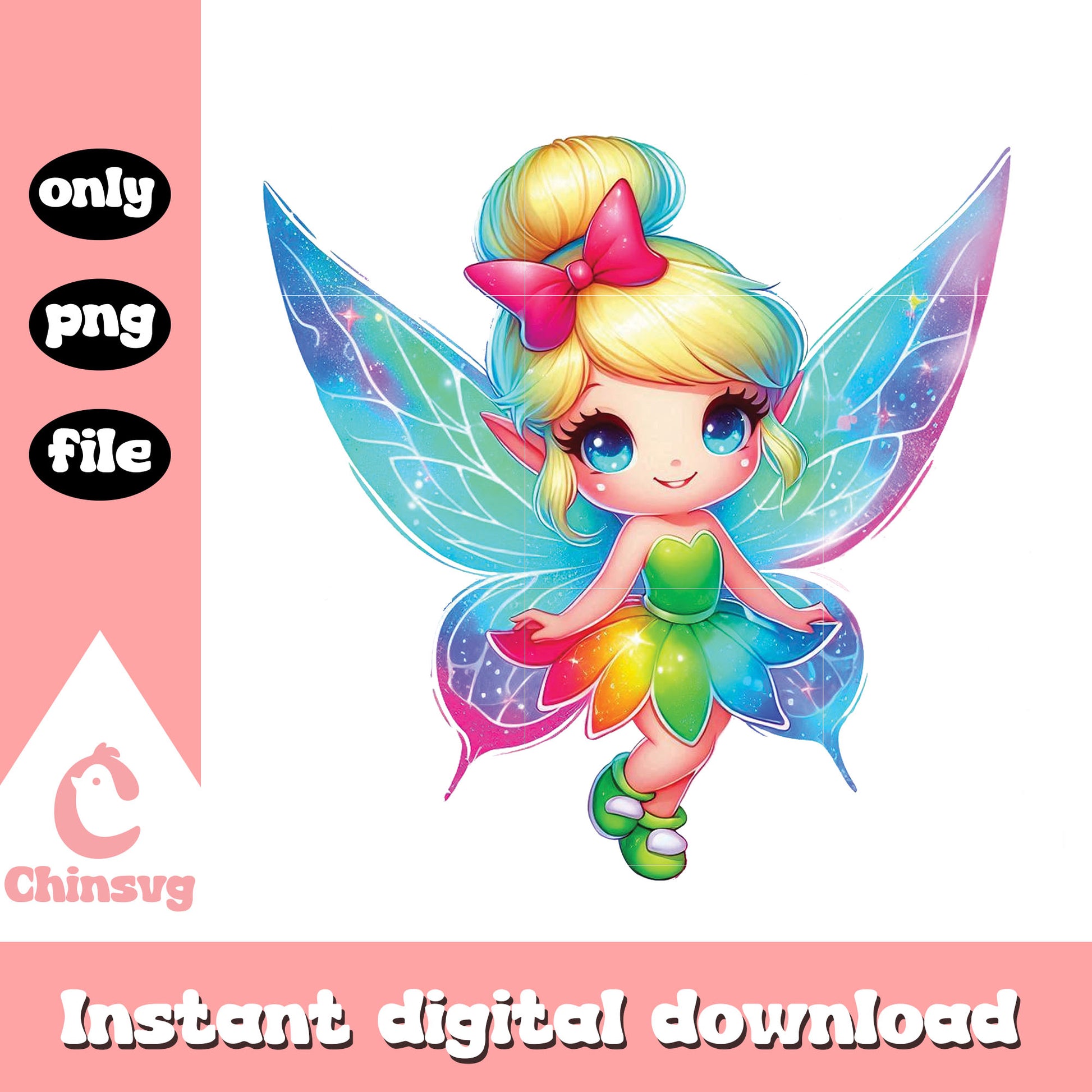 Chibi disney tinkerbell watercolor splash clipart png, tinkerbell png