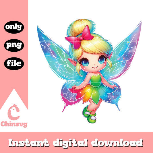 Chibi disney tinkerbell watercolor splash clipart png, tinkerbell png