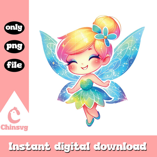 Chibi disney tinkerbell watercolor splash png, tinkerbell art png