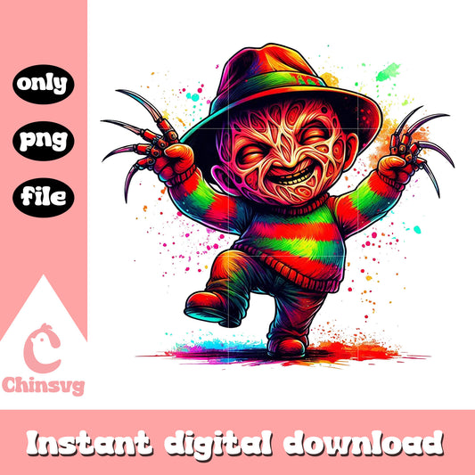 Chibi freddy krueger design png, trick or treat png, halloween png