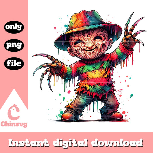 Chibi freddy krueger nightmare on elm street png, trick or treat png