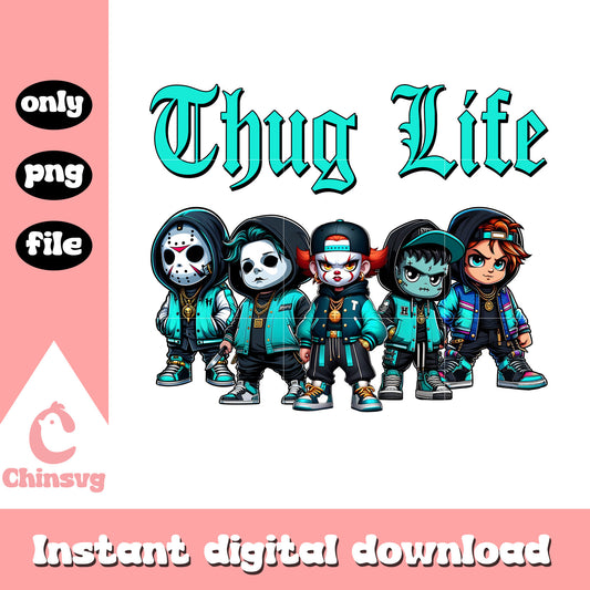 Chibi horror characters thug life design png, all horror characters png