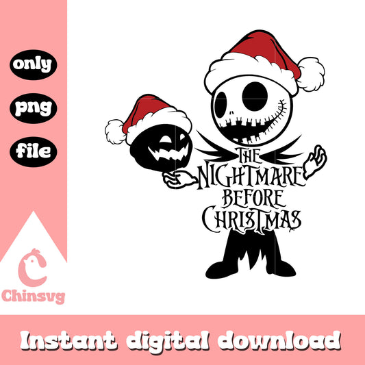 Chibi jack christmas hat clipart png, nightmare before christmas jack png